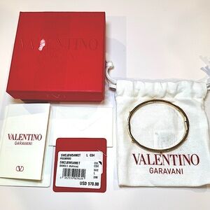 NWT Valentino Garavani Gold Tone Rockstud Bangle Bracelet